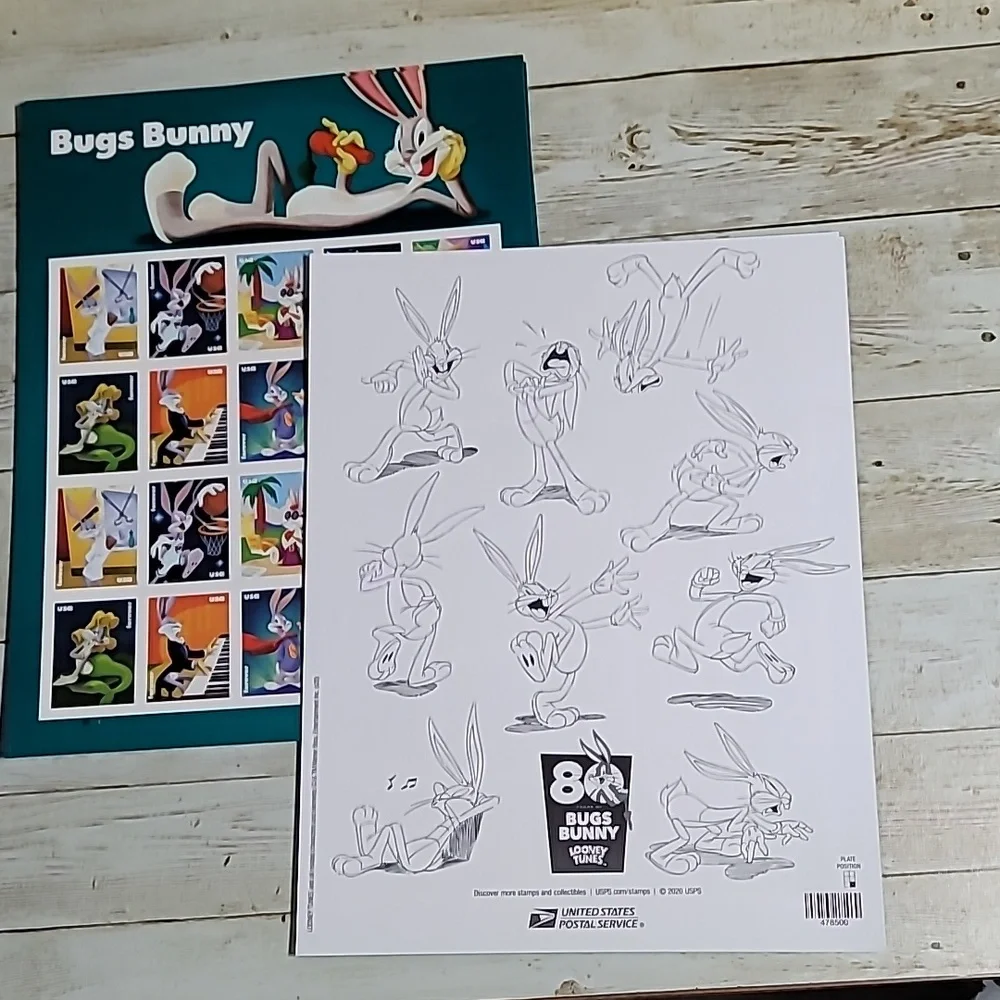 100‎ Bugs Bunny 80th Bday 2020 Forever Postage Stamps USPS Mail Warner Brothers
